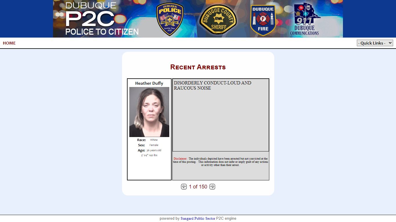 Dubuque Law Enforcement Center P2C - provided by OSSI